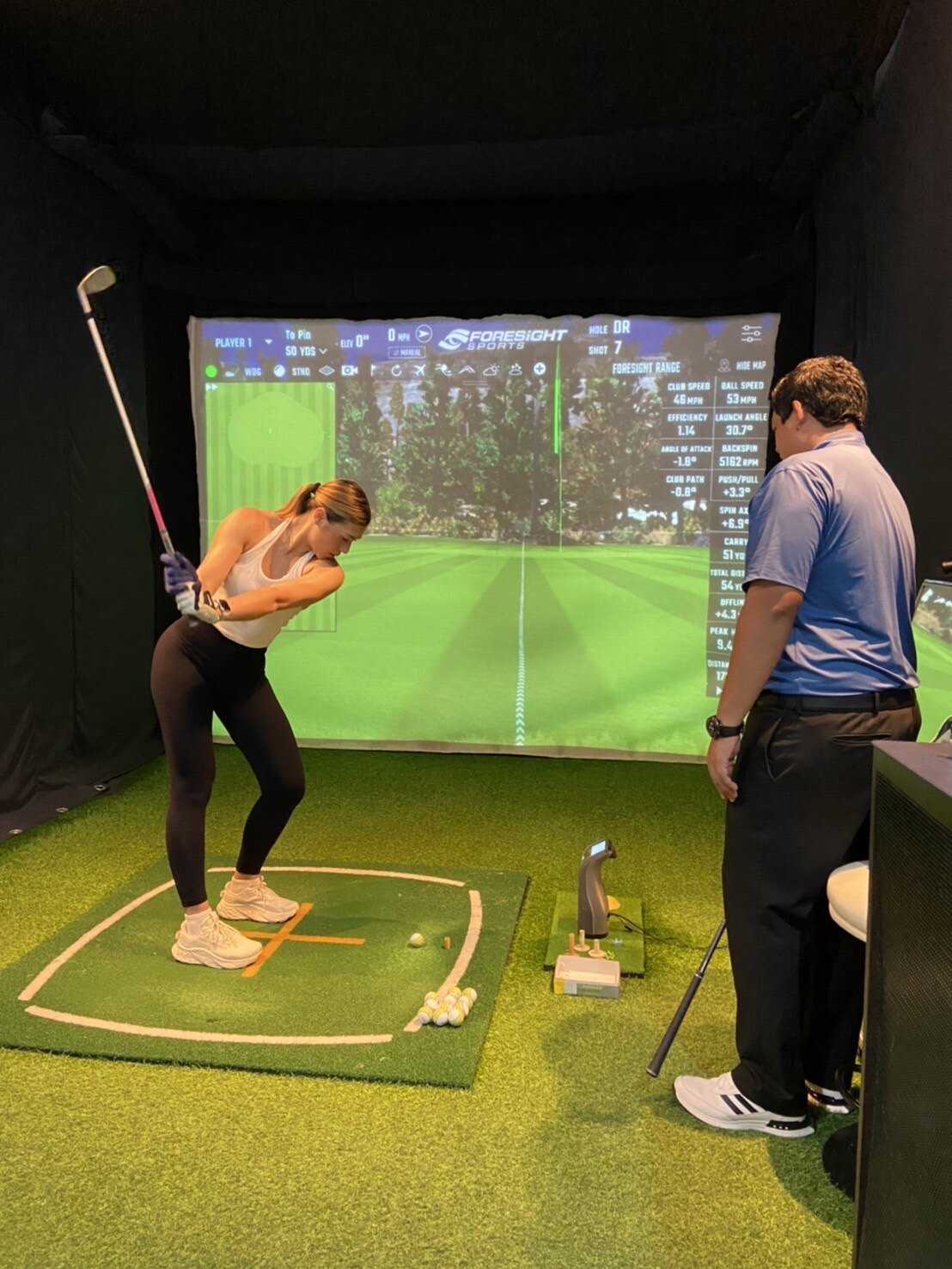 Golf swing practice with a PGA professional